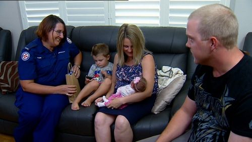 It's the first time triple zero call taker Kylie has met in person with someone she's helped over the phone (9NEWS)