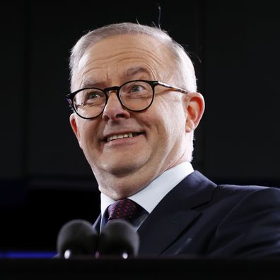 CANBERRA, AUSTRALIA - MAY 18: Australian Labor Leader Anthony Albanese speaks at the National Press Club on May 18, 2022 in Canberra, Australia. The Australian federal election will be held on Saturday 21 May 2022. (Photo by Lisa Maree Williams/Getty Images)