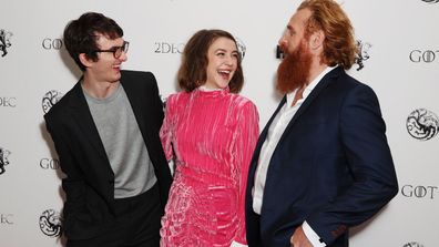 Isaac Hempstead Wright, Gemma Whelan and Kristofer Hijvu at Game of Thrones A Celebration event London