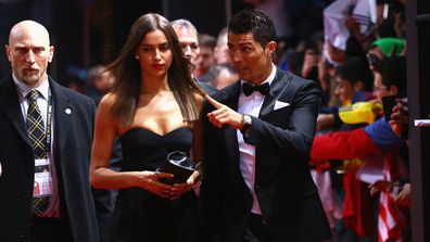 Irina Shayk and Cristiano Ronaldo poses during the red carpet arrivals for the FIFA Ballon d'Or Gala 2012 on January 7, 2013 at Congress House in Zurich, Switzerland. (Photo by Christof Koepsel/Getty Images)