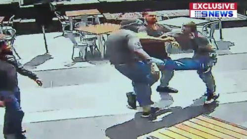 The brawl unfolded outside a Dandenong cafe. (9NEWS)