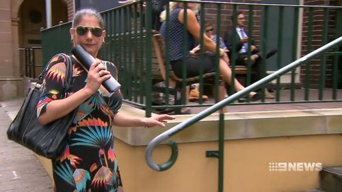 Sara Clyne outside Manly Court today, where she faced the drink driving charge. (9NEWS)