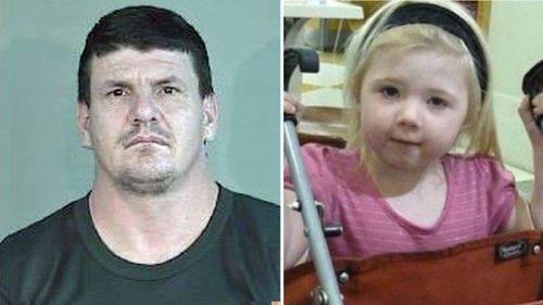 Daniel Holdom's mug shot (left) and Khandalyce Pearce (right), the two-year-old he murdered.