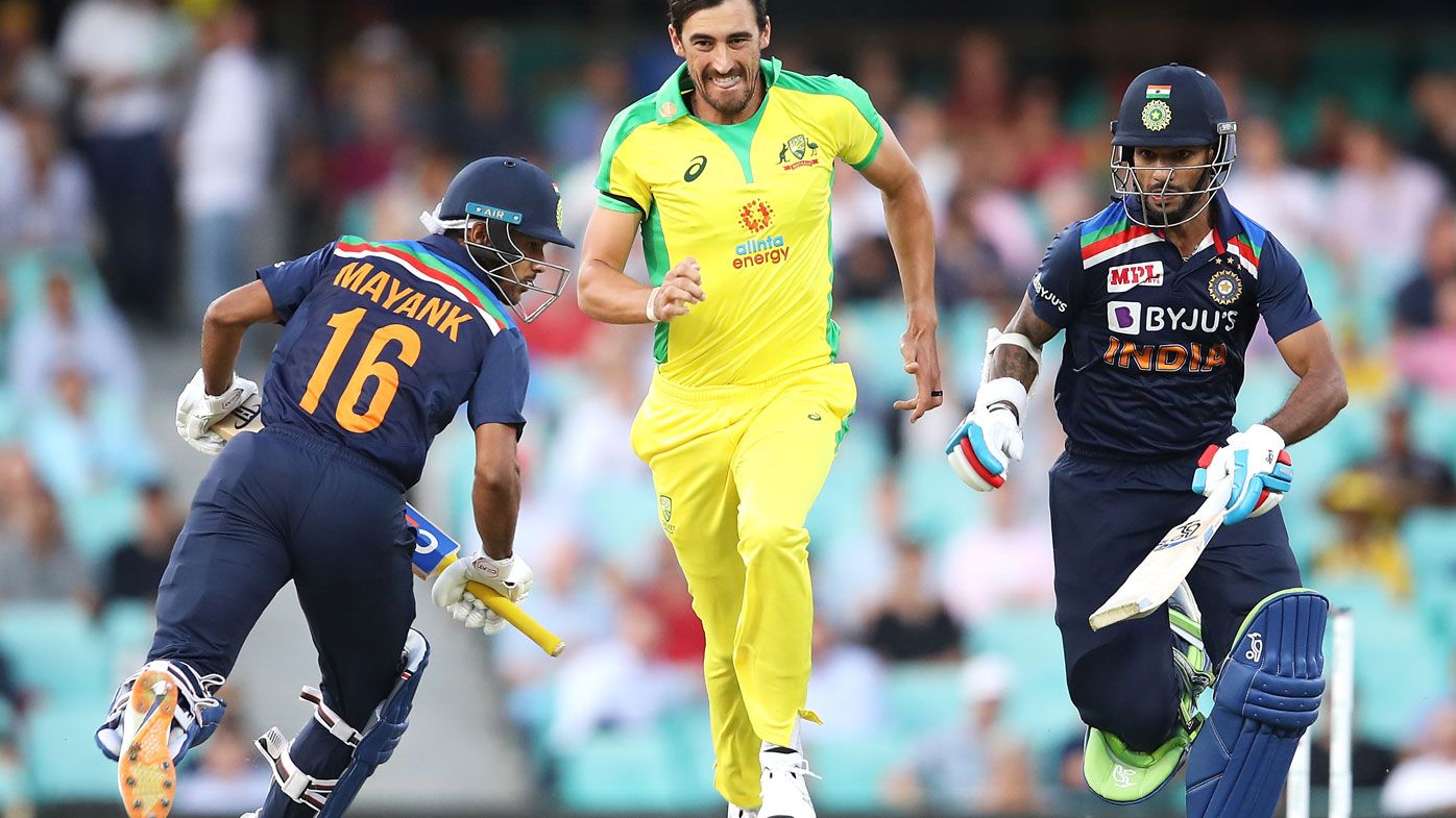 Mitchell Starc had a less than impressive start in his first over of the summer. (Getty)