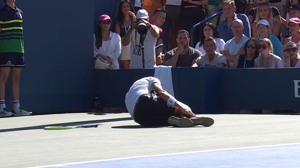 'This is tough to watch': Matteo Berrettini leaves the court in a wheelchair after 'awful' incident 