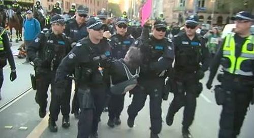 191007 Extinction Rebellion climate change protest rally Melbourne police crime news Victoria Australia