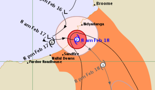 The Bureau of Meteorology's cyclone track map. (BoM)