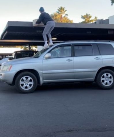 Woman finds package on roof of carpark