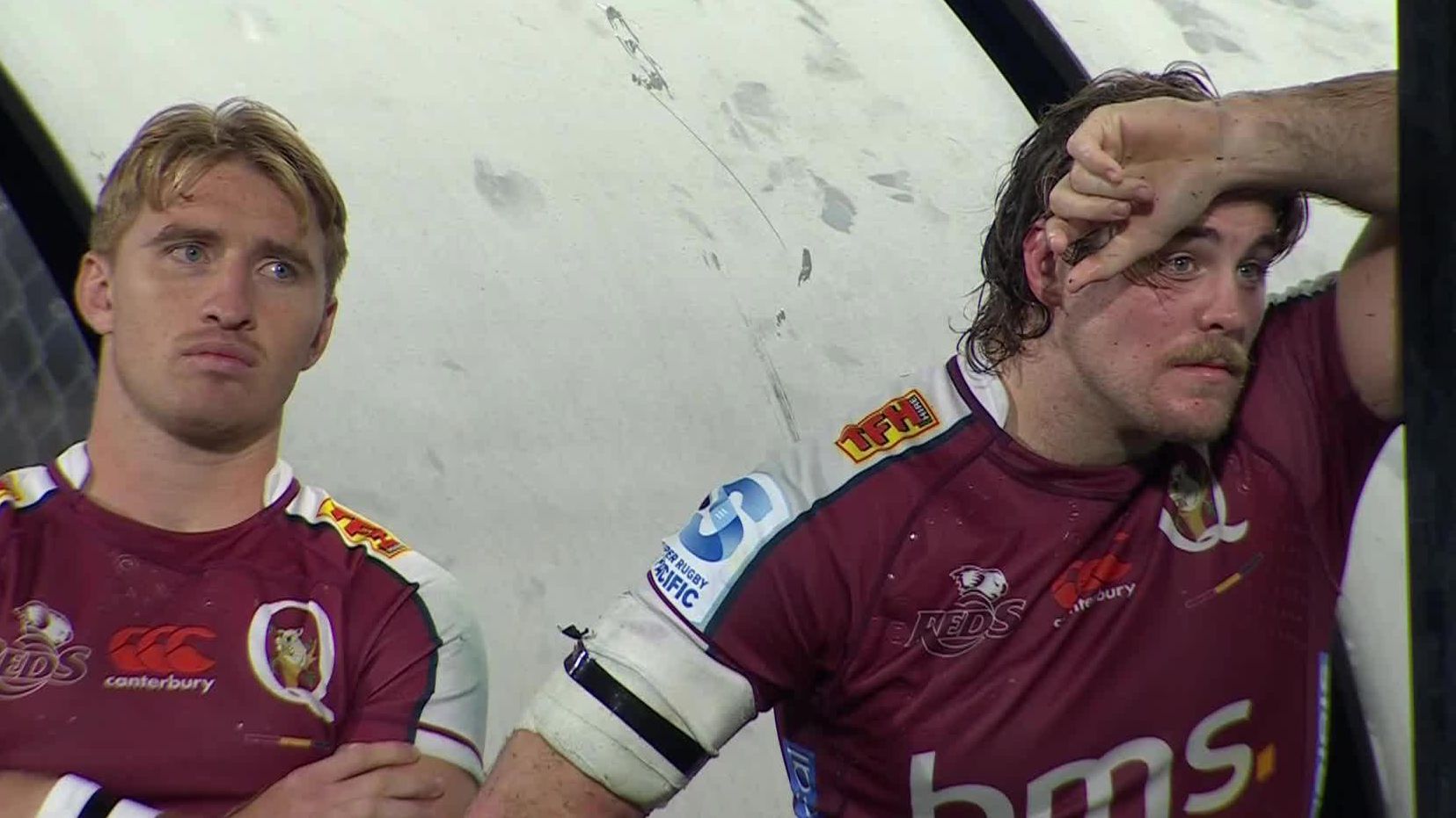 Tate McDermott in the final moments of the Queensland Reds&#x27; loss to Moana Pasifika.