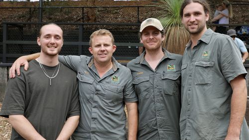 Ollie Kay with Operations Manager Billy Collet, Keeper Cooper Van Der Waal and Keeper Sam Herrmann.