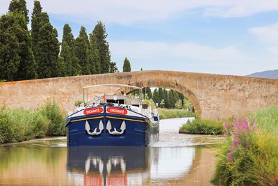 Barge through European waterways