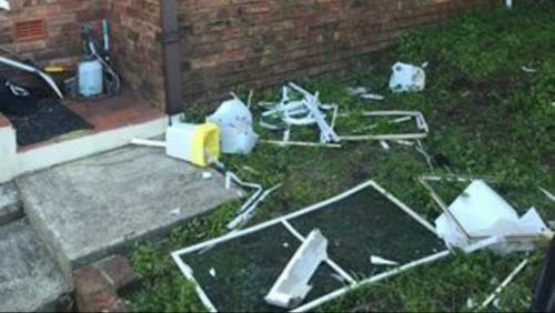 A toilet was ripped from the floor and thrown through a window during an alleged home invasion in Bexley overnight. (9NEWS)