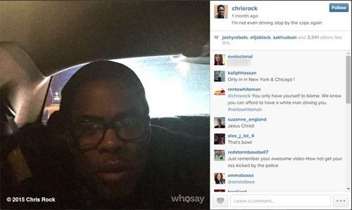 'I'm not even driving stop by the cops again' - Rock endures another stop by the police in February. (Instagram)