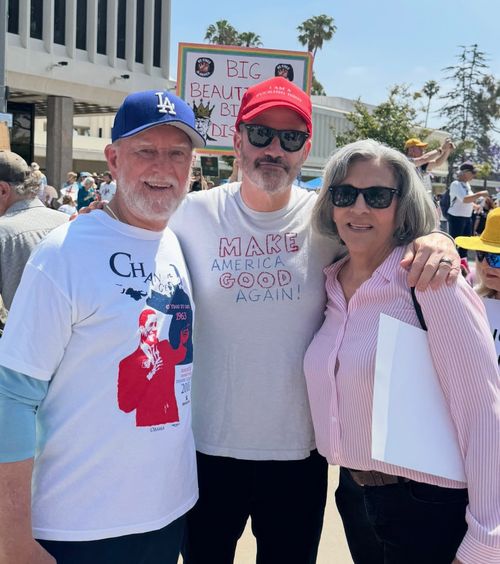 Jimmy Kimmel at No Kings protest in South Bay, Los Angeles
