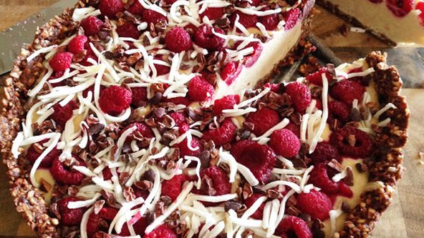 Kara Conroy's raw coconut raspberry cacao cake