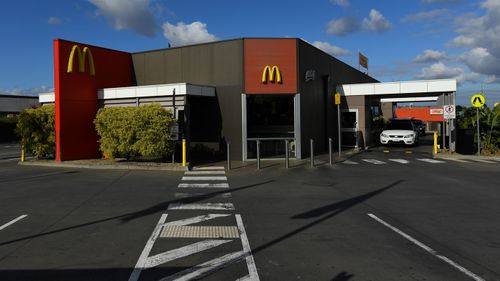 General view of the exterior of Fawkner McDonald's in Melbourne, Thursday, May, 14, 2020. 