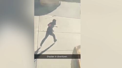 The gunman was captured running through the streets after the attack.
