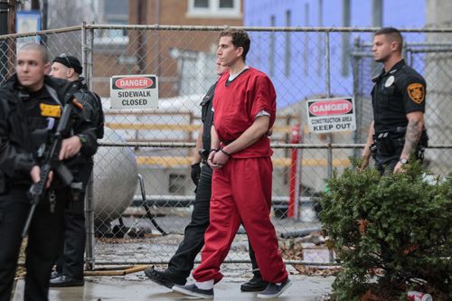 Bryan Kohberger, facing first-degree murder charges in the deaths of four University of Idaho students last fall, is taken by sheriff's deputies from the Monroe County Courthouse in Stroudsburg, Pa., Tuesday, Jan. 3, 2023 