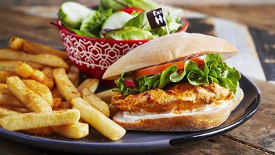 Nando's chicken pitta with chips or salad