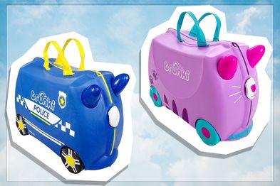 9PR: Trunki Children's Ride-On Suitcase, Police Car and Purple Cat