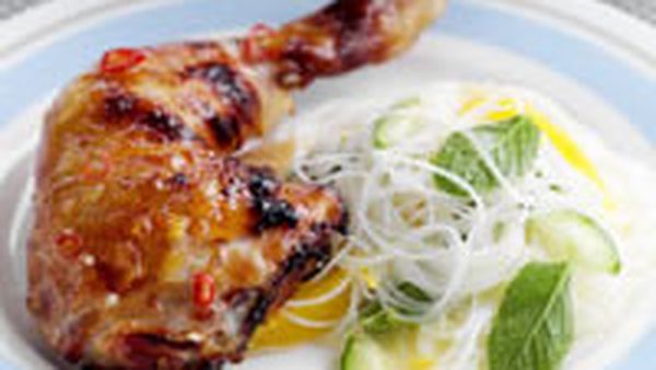 Citrus chicken with vermicelli salad