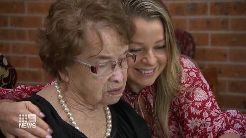 A great-grandmother who has been reunited with family in Sydney.