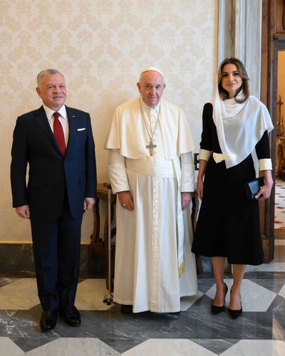 Queen Rania and King Abdullah II meet Pope Francis, November 2022