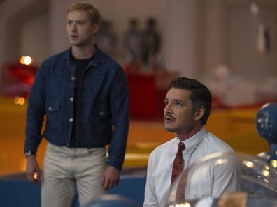 Joseph Quinn and Pedro Pascal in a scene from The Fantastic Four: First Steps.