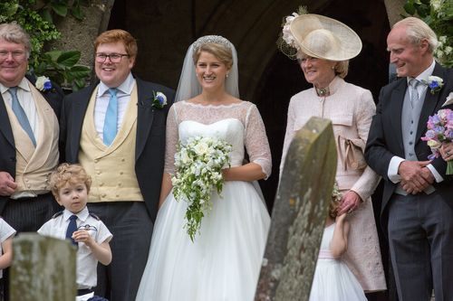 Bride Celia McCorquodale is the daughter of Princess Diana's sister. Picture: Splash