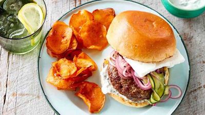 Recipe:&nbsp;<a href="http://kitchen.nine.com.au/2017/02/03/14/54/lamb-and-feta-burger-with-sweet-potato-crisps" target="_top">Lamb and feta burger with sweet potato crisps</a>