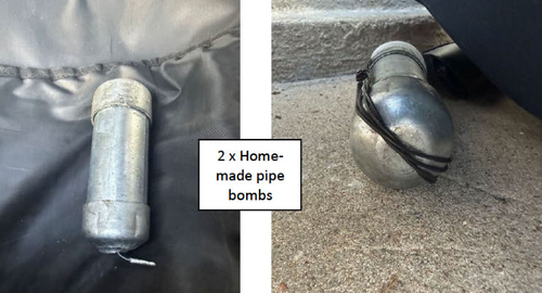 Duas das bombas caseiras encontradas no local em Bondi.