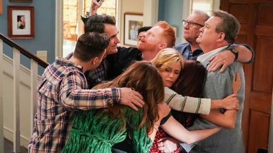 Final hug on the set of Modern Family.