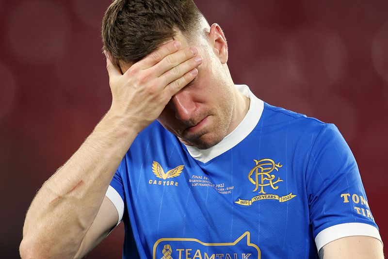 A dejected Aaron Ramsey of Rangers following their defeat in the UEFA Europa League final against Eintracht Frankfurt.