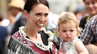 Jacinda Ardern and daughter Neve.