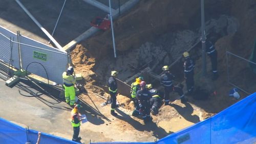 The man fell into a four-metre trench at Mosman Park.