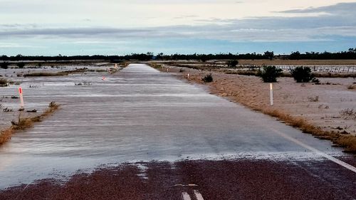 Water is also spilling over Crawford Creek near Winton, Queensland