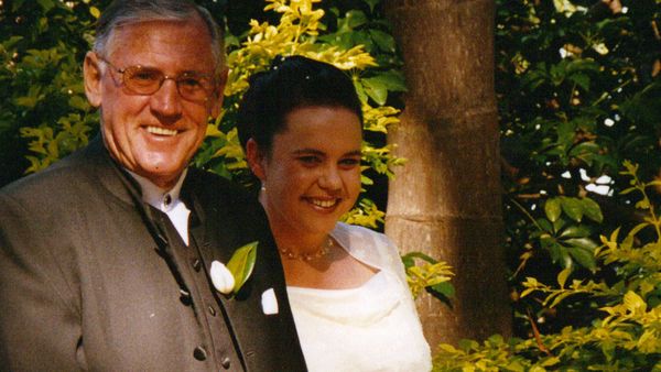 Sandie and her beloved Dad on her wedding day.