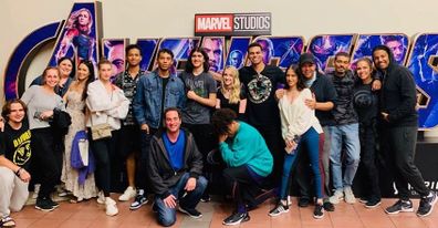 Prince Jackson and Blanket Jackson watch Avengers: Endgame