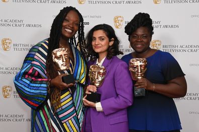 PC Williams, Nida Manzoor and Aisha Bywaters at BAFTAs TV Awards 2022