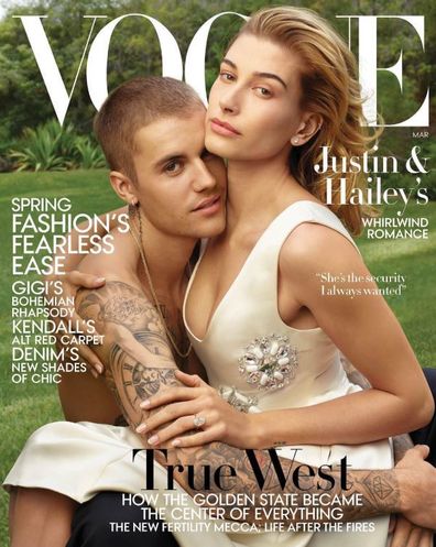 Justin Bieber and Hailey Baldwin in 'Vogue'.