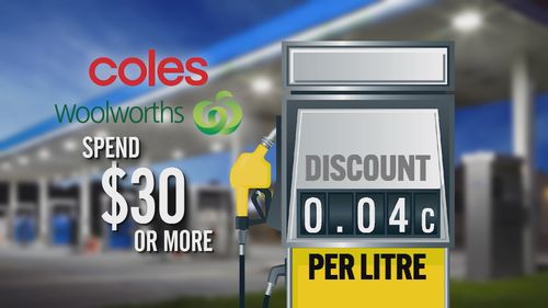 Coles and Woolworths offer discounts at participating service stations for petrol discounts.