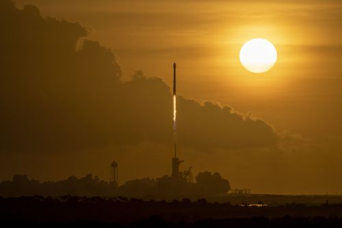 El cohete Space X Falcon 9 pone en órbita 60 satélites Starlink en 2020.