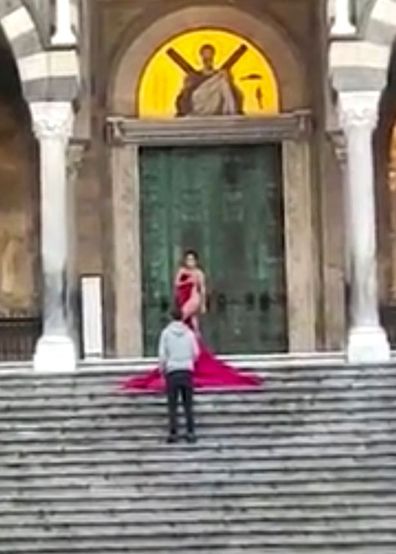 British influencer italian cathedral obscene acts