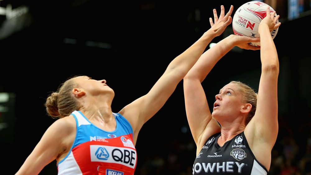 Magpies's Caitlin Thwaites' scores in final 10 seconds to beat NSW Swifts