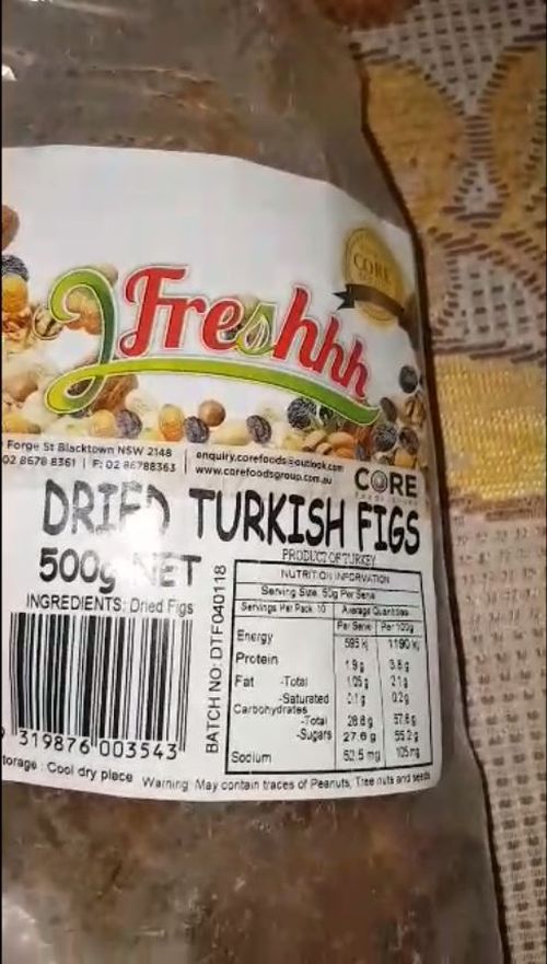 The customer, Sal, said he ate half a packet of the dried fruits from the Core Foods Group before he noticed the live animals. Picture: Supplied.