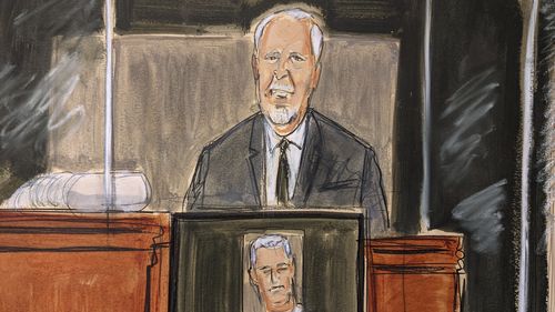 Lawrence Paul Visoski Jr, who was one of Jeffrey Epstein's pilots, testifies on the witness stand during Ghislaine Maxwell's sex trafficking trial.
