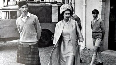 Young Prince Charles with mother Queen Elizabeth II