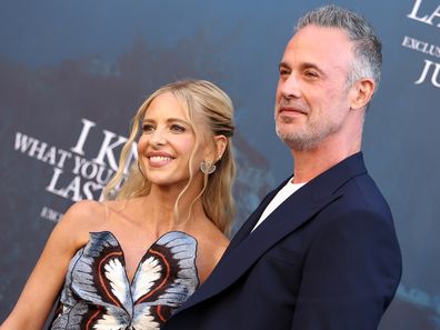 Sarah Michelle Gellar and Jr. Freddie Prinze attended the premiere of Columbia Pictures “I know what you did last summer at the Broadway United Theater in Los Angeles, California on July 14, 2025.