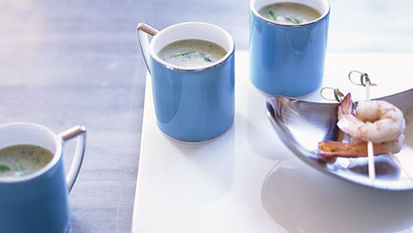 Prawn, cucumber and mint soup