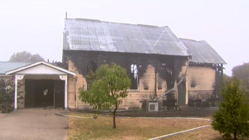The 140-year-old church in Bannockburn was destroyed by fire overnight. (9NEWS)